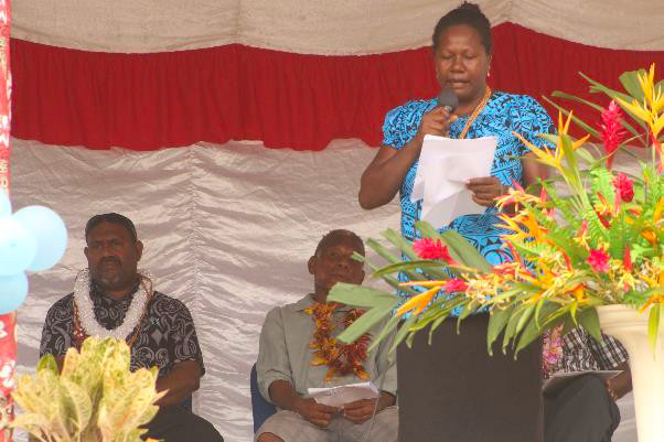 A woman representative giving her speech