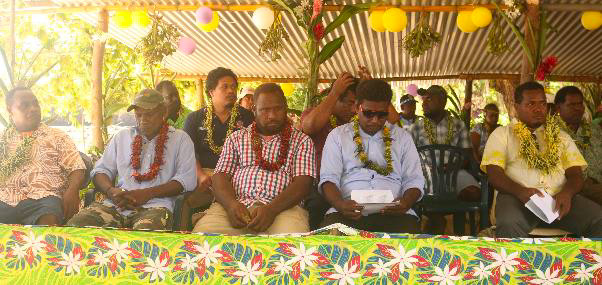 Some of the Central Province MPAs, Executive Members, and Guests during the joint official handing over of classroom and foot Walk Bridge at Rara village.