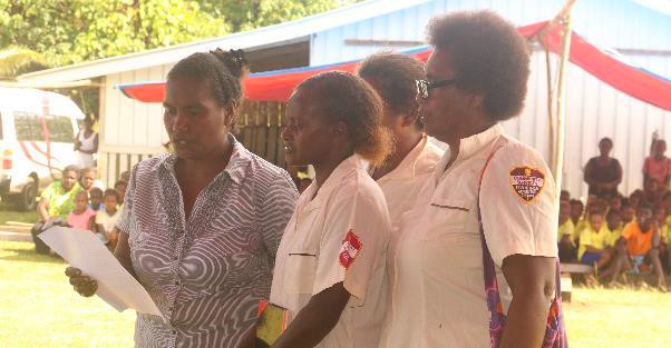 Dorcas members of SDA women singing a welcome song for the invited guests