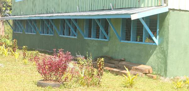 Back view of the bottom floor of the 3 block classroom